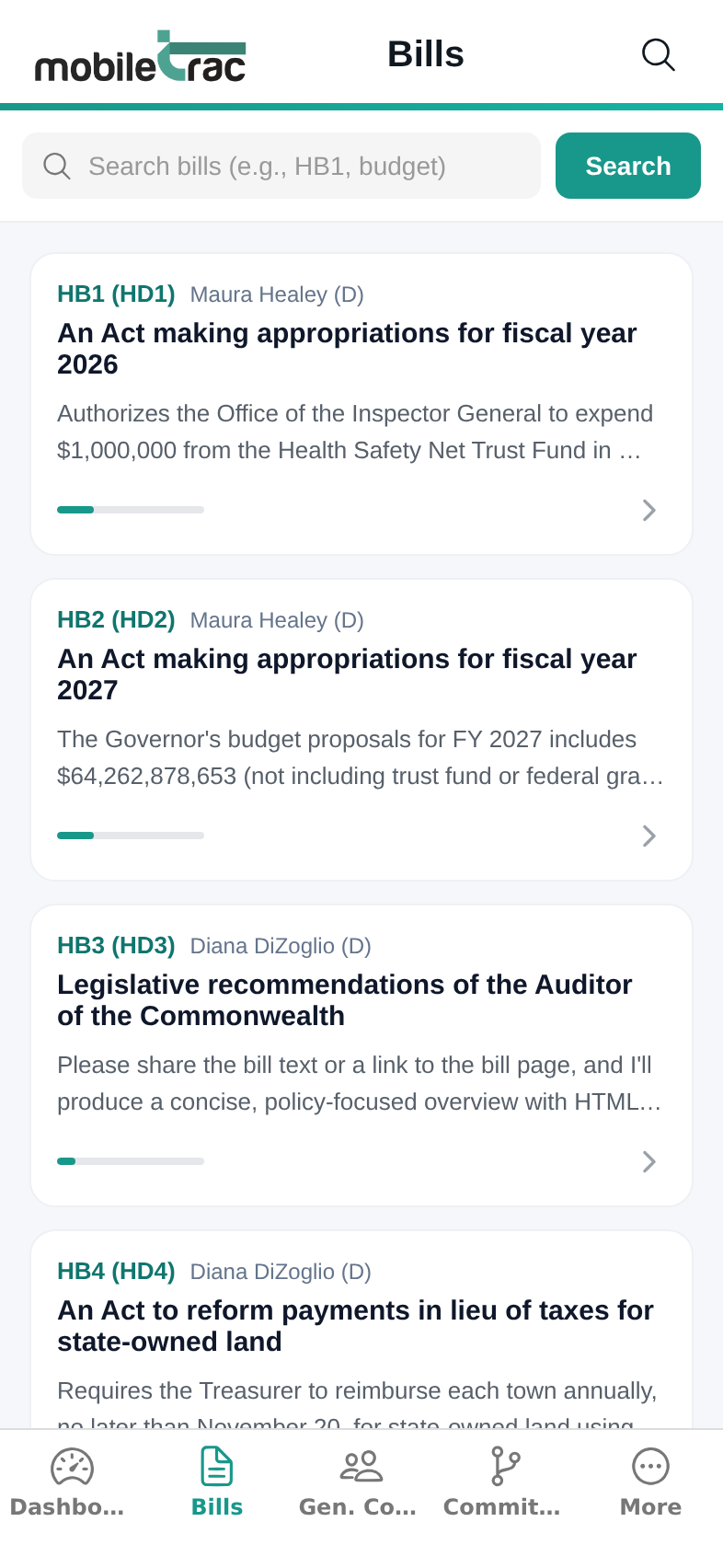 MobileTrac app screenshot