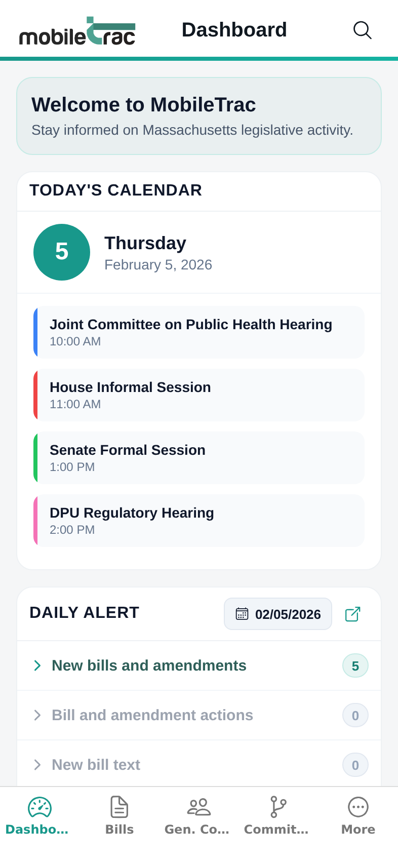 MobileTrac app on a phone