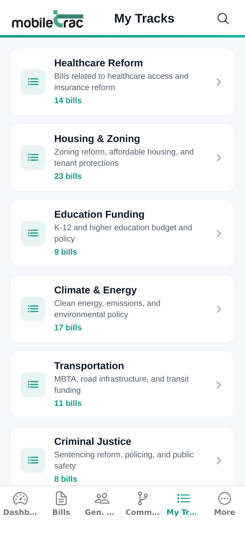 MobileTrac app screenshot